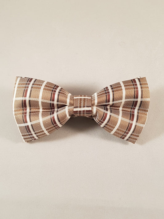 Brown Check Bow Tie