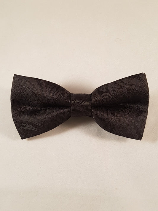 Black Paisley Pattern Bow tie